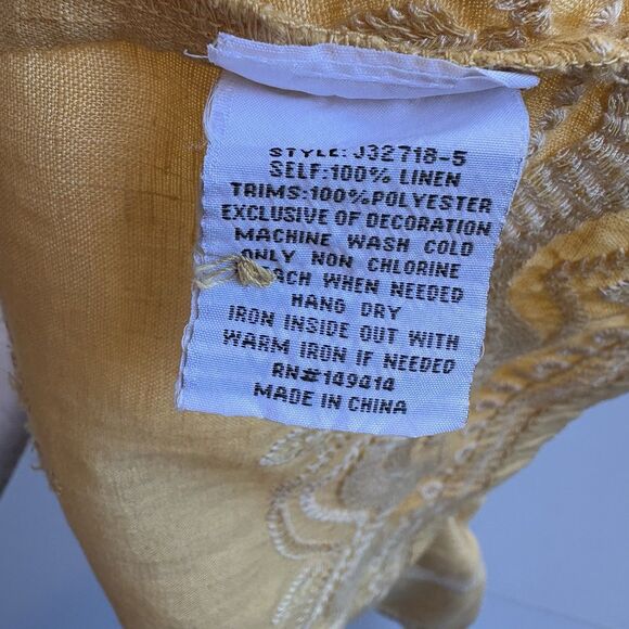 JOHNNY WAS BRIAR Dress Small Embroidered Buttoned Back Sleeveless Linen Washable - Picture 9 of 11